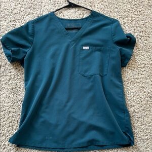Teal V-Neck Scrub Top
